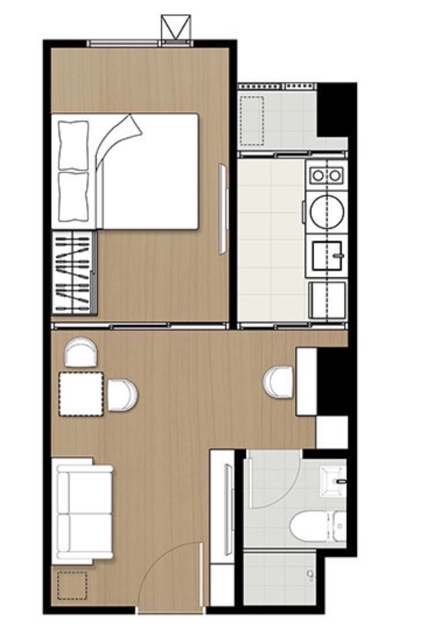 🏠 เคนซิงตัน พหลโยธิน 63  30 ตร.ม. ชั้น 8   1 ห้องนอน 1 ห้องน้ำ 1 ห้องครัว 1 ห้องนั่งเล่น